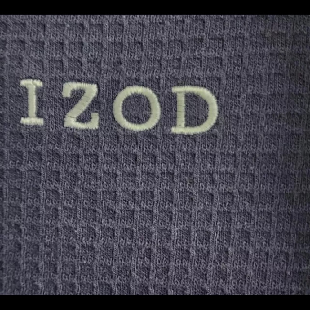 ROBE-IZOD-NAVY BLUE-WHITE TRIM-CLASSIC-ATTACHED TIE-LONG-WAFFLE-LONG SLEEVES - Picture 3 of 8